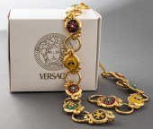 VERSACE GOLD-TONE ENAMEL MEDAL