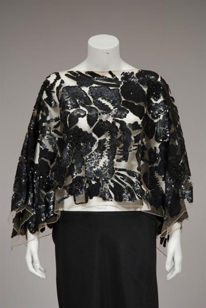 Very fine beaded tulle capelet   