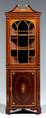 Very fine inlaid corner cupboard,