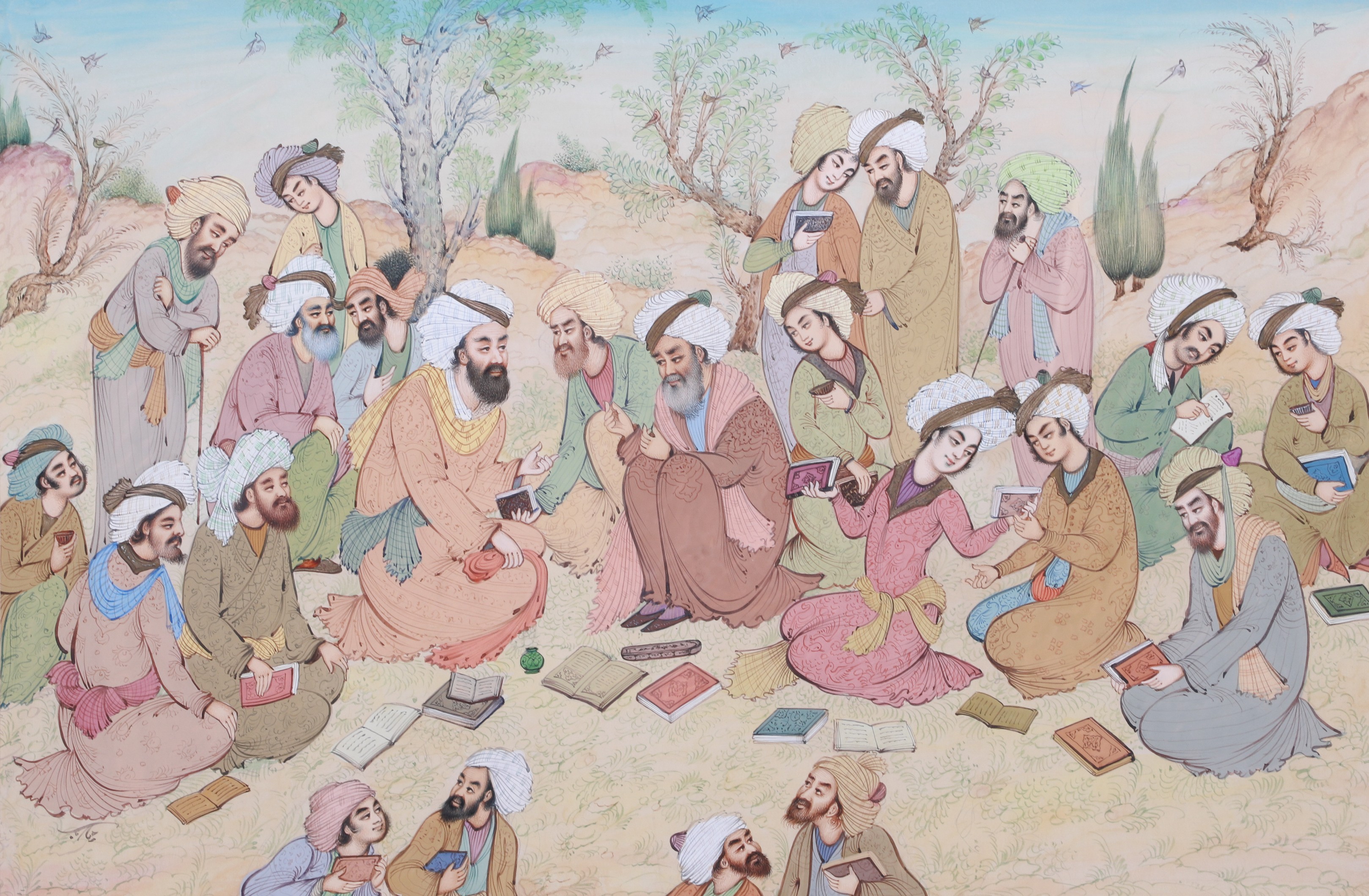 Very Fine Large Islamic Painting,