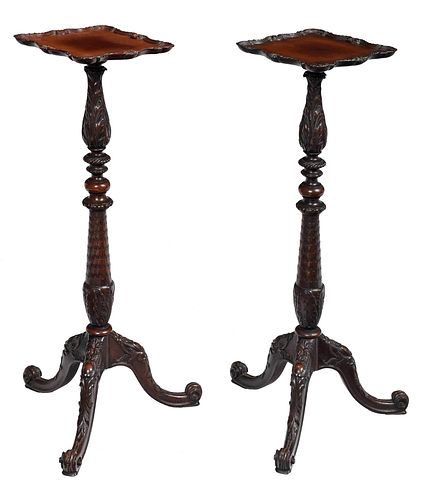 VERY FINE PAIR CARVED MAHOGANY