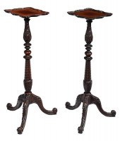 VERY FINE PAIR CARVED MAHOGANY