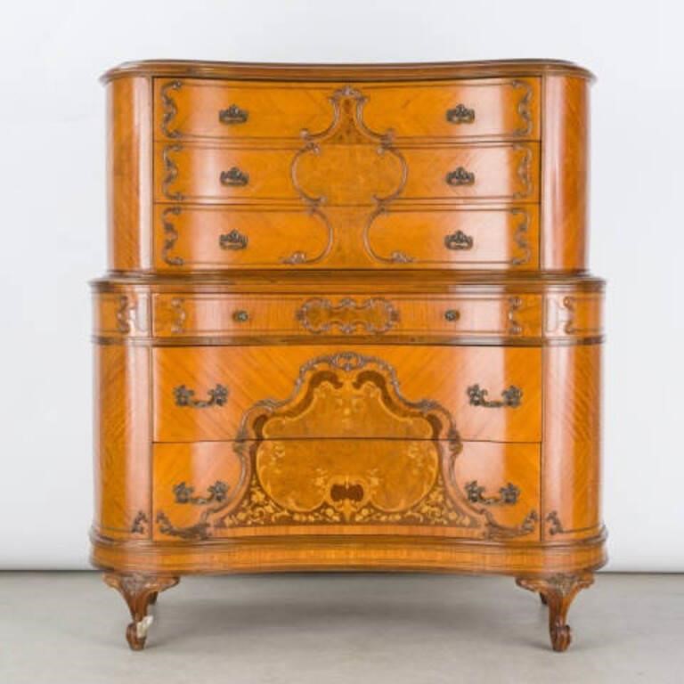 VERY GOOD SATINWOOD & BURL WOOD