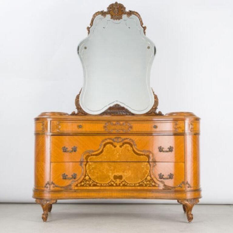VERY GOOD SATINWOOD & BURL WOOD