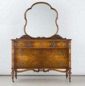 VERY GOOD WALNUT DRESSER & MIR