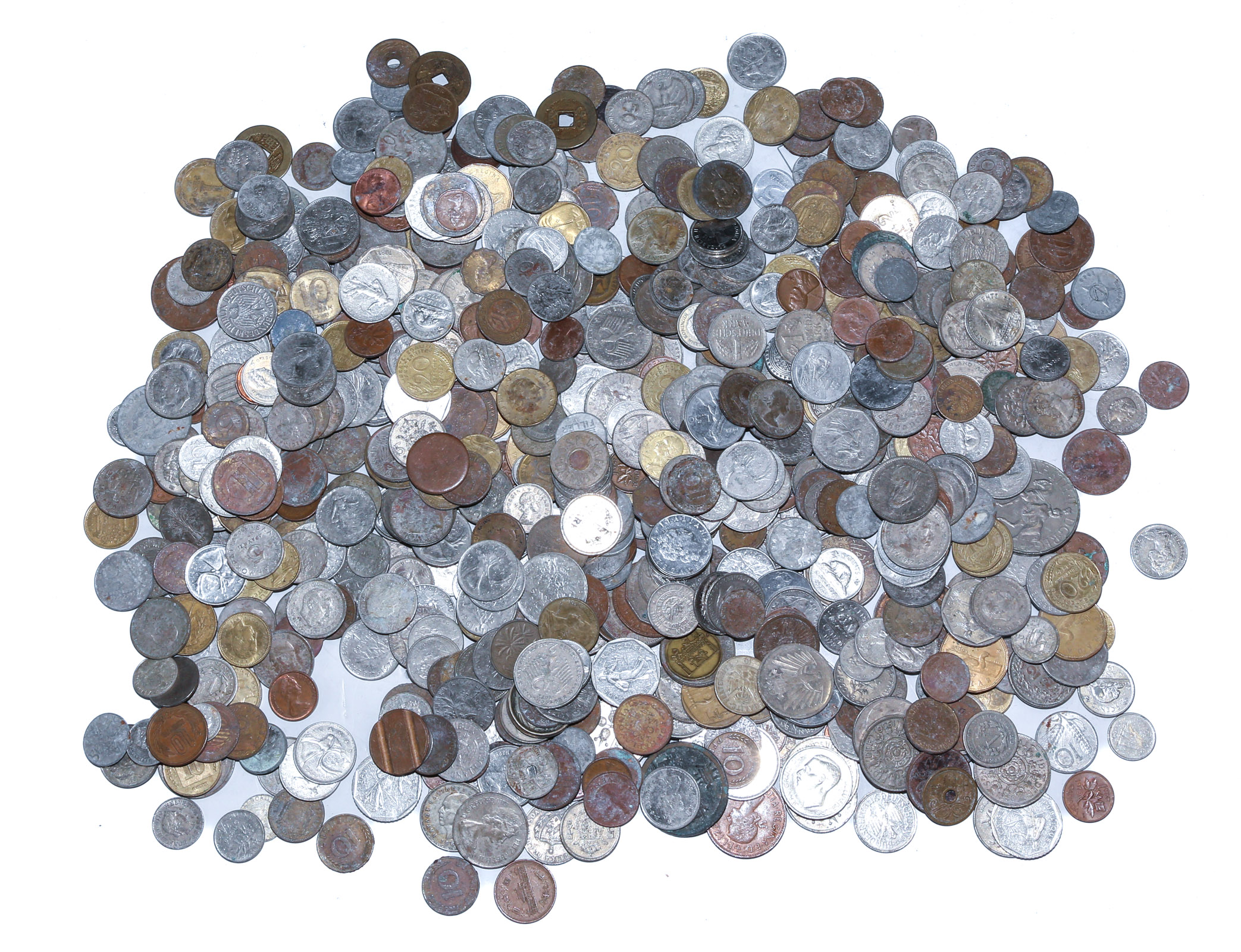 VERY LARGE BAG OF WORLD COINS A few