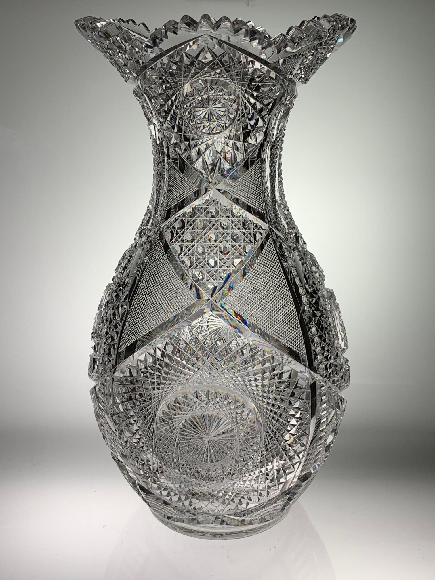 VERY LARGE CUT GLASS BOWLING PIN