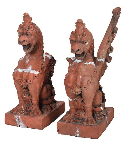 VERY LARGE PAIR TERRACOTTA