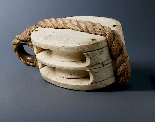 VERY LARGE WHALER MADE WHALEBONE