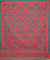 VIBRANT RED & GREEN BASKET PAT