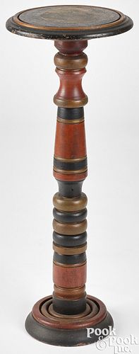 VIBRANT TURNED AND PAINTED PEDESTAL