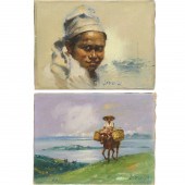 VICTOR LOYOLA, (2) OILS ON CAN