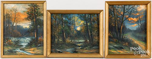 VICTOR SHEARER, THREE OIL ON CANVAS