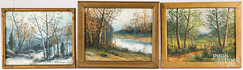 VICTOR SHEARER, THREE OIL ON CANVAS