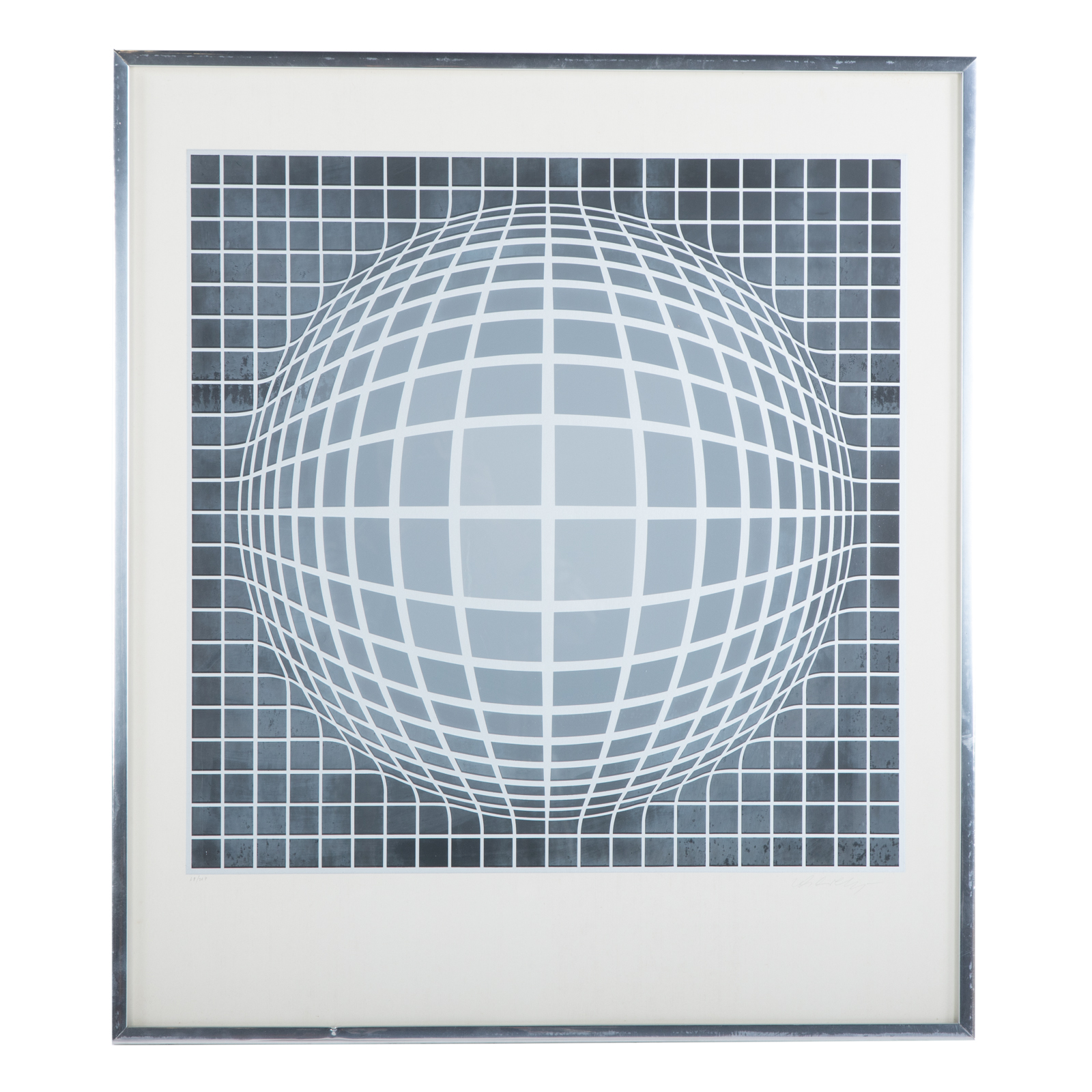 VICTOR VASARELY. "ARGENT NOIR,"