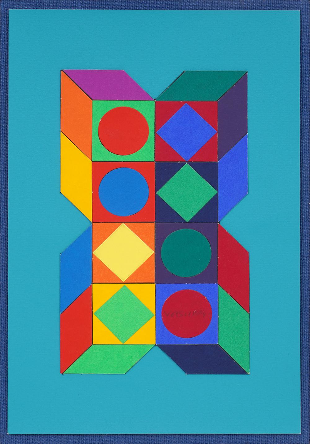 VICTOR VASARELY CUT PAPER COLLAGE