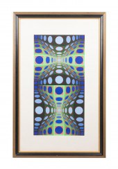 VICTOR VASARELY 'PAVA' BLUE &