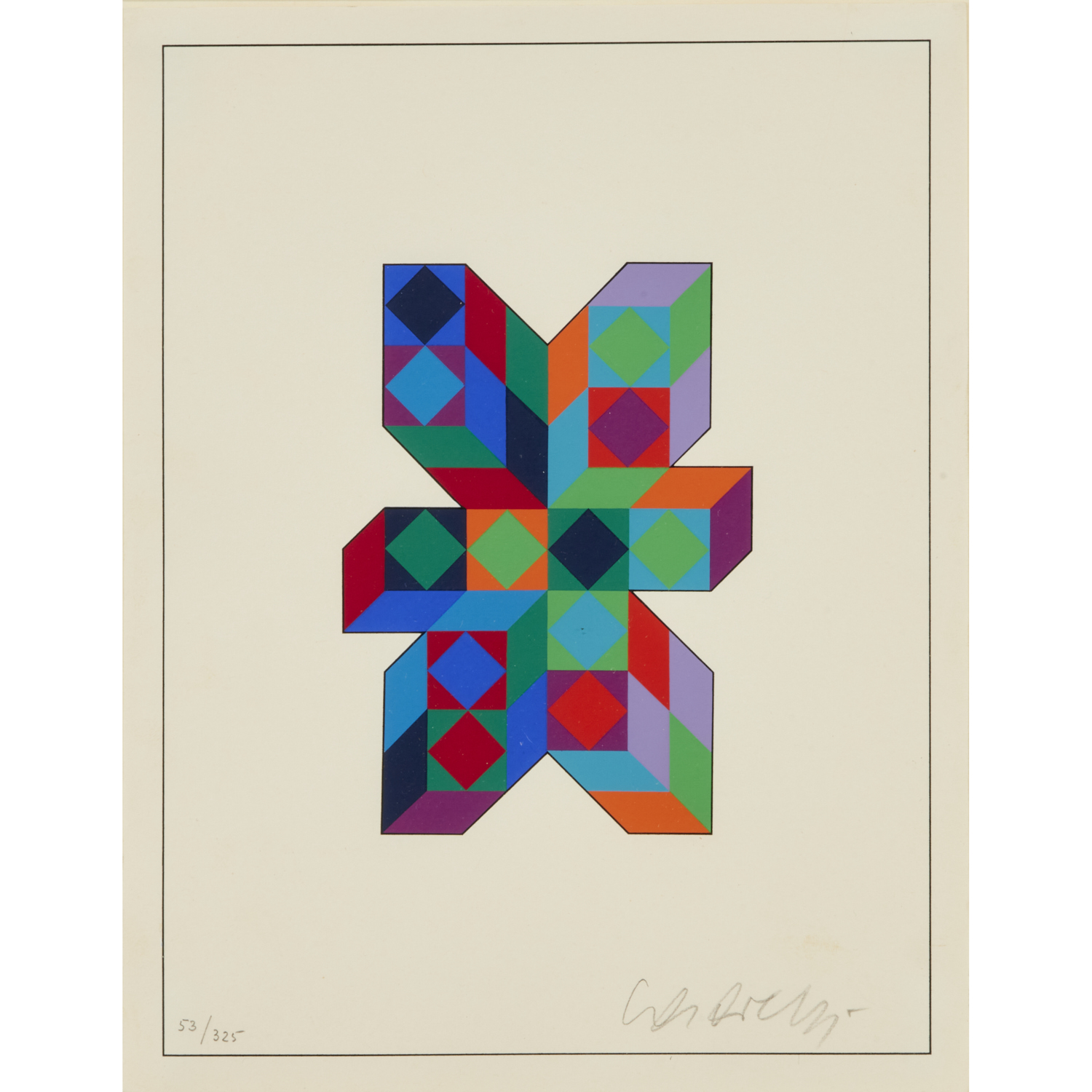 VICTOR VASARELY, SIGNED OP-ART