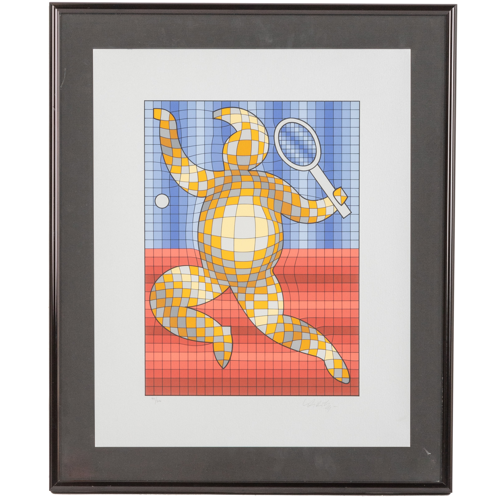 VICTOR VASARELY. "TENNIS PLAYER,"
