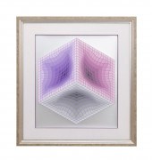 VICTOR VASARELY 'TRIDOS' PURPL