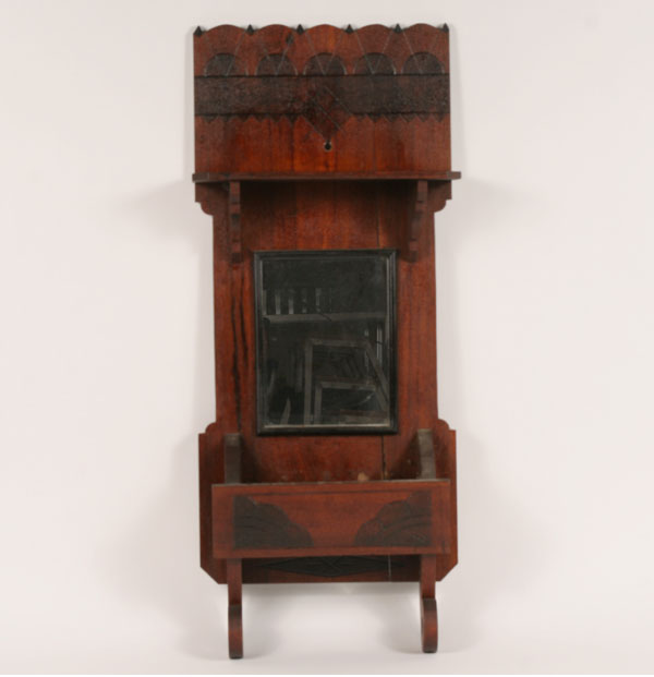 Victoria wall rack; carved walnut