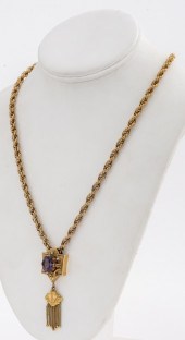 VICTORIAN 14K GOLD AMETHYST PE