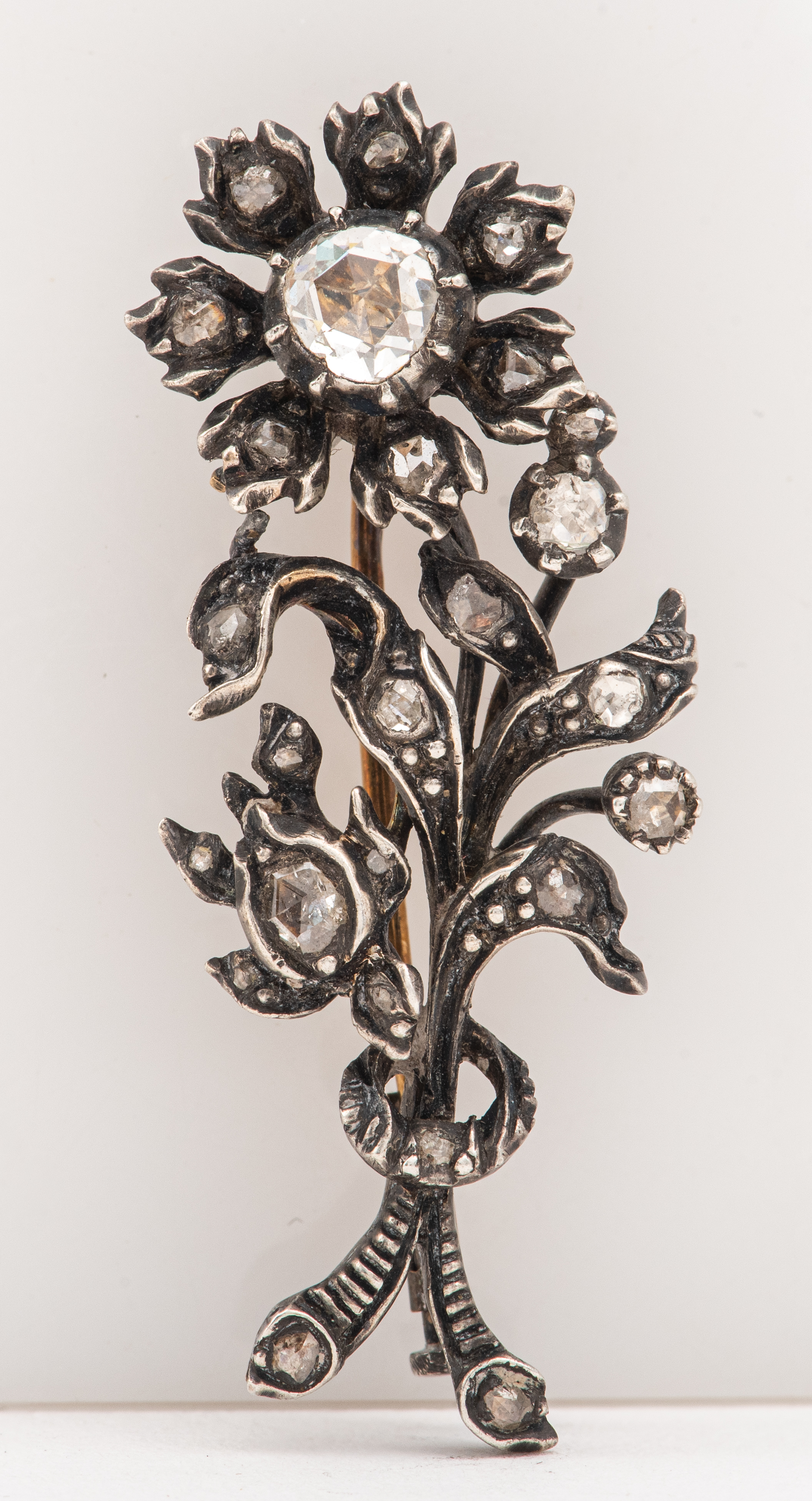VICTORIAN 14K GOLD & SILVER DIAMOND