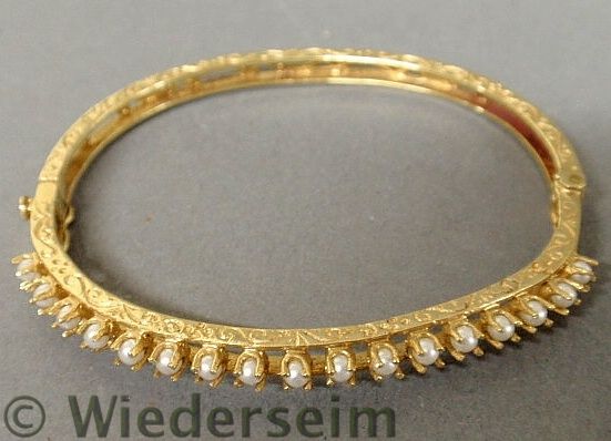 Victorian 14k yellow gold and pearl
