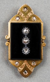 VICTORIAN 14K YELLOW GOLD DIAM