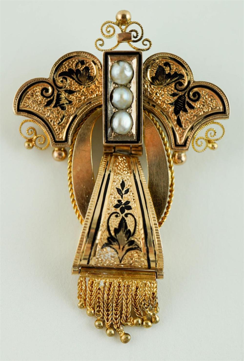 VICTORIAN 14K YELLOW GOLD, PEARL