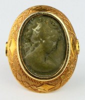 VICTORIAN 14KT Y GOLD LAVA CAM