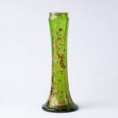 VICTORIAN 16" GREEN ART GLASS