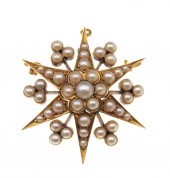VICTORIAN 18K SEED PEARL STARB