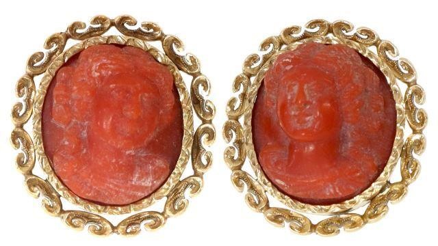 VICTORIAN 18KT GOLD & CORAL CAMEO