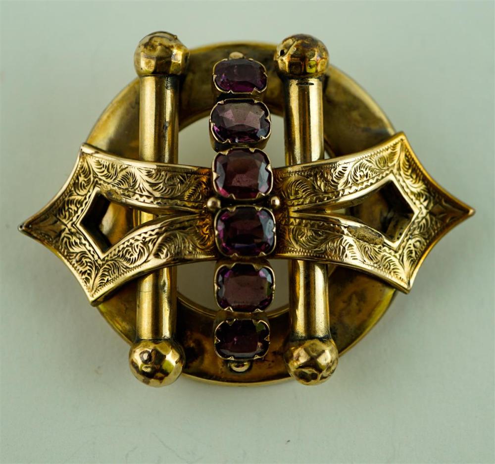 VICTORIAN 9K YELLOW GOLD AND GARNET