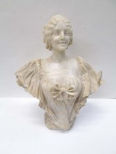 VICTORIAN ALABASTER BUST OF A