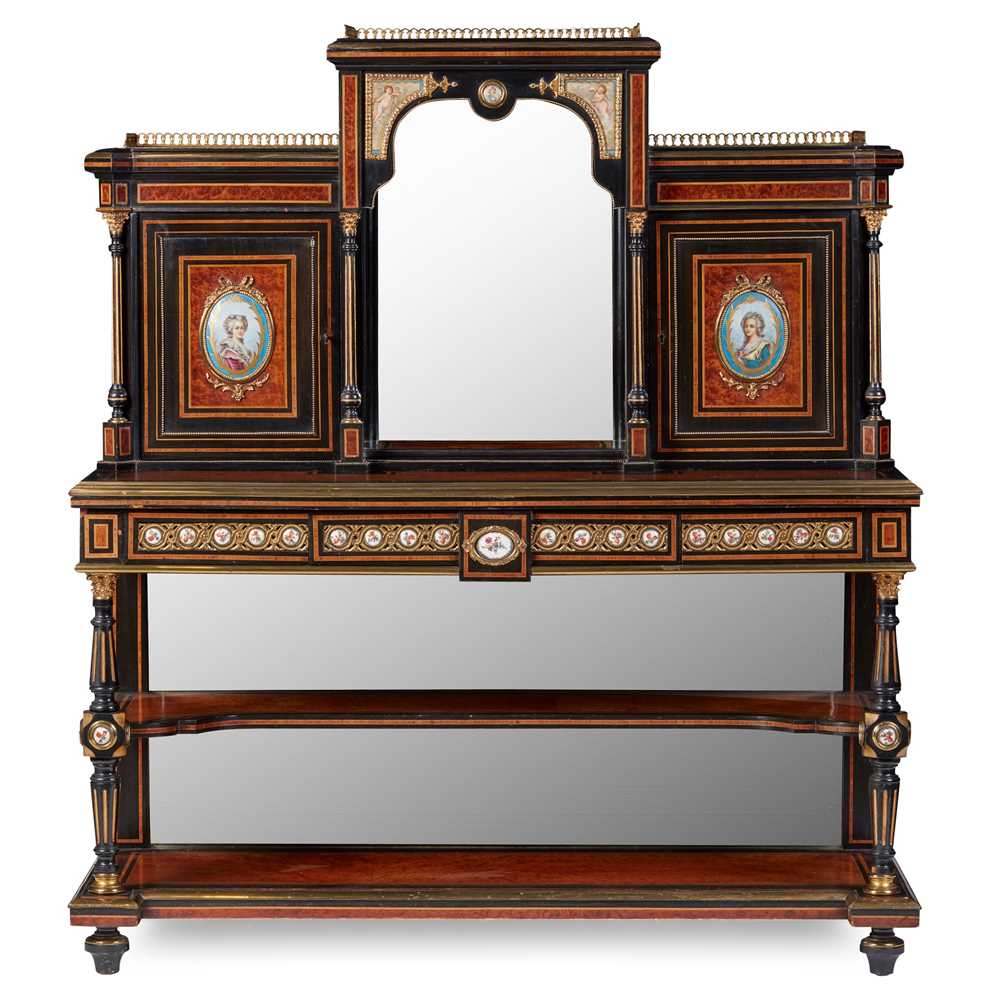 VICTORIAN AMBOYNA, EBONISED,