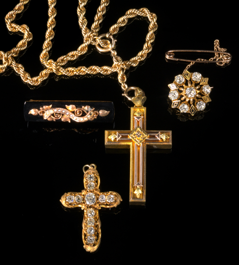 Victorian American Onyx, Gold and