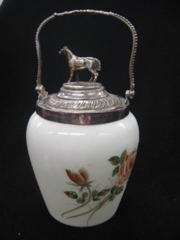 Victorian Art Glass Biscuit Jar