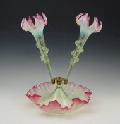 VICTORIAN ART GLASS EPERGNE: T