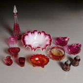 VICTORIAN ART GLASS GROUP 19th
