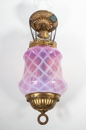 VICTORIAN ART GLASS LIGHT FIXT