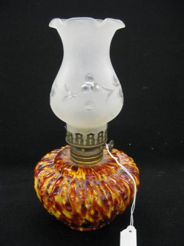 Victorian Art Glass Miniature Oil