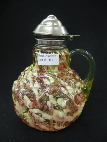 Victorian Art Glass Syrup Pitcher