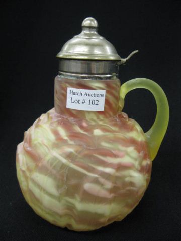 Victorian Art Glass Syrup Pitcher