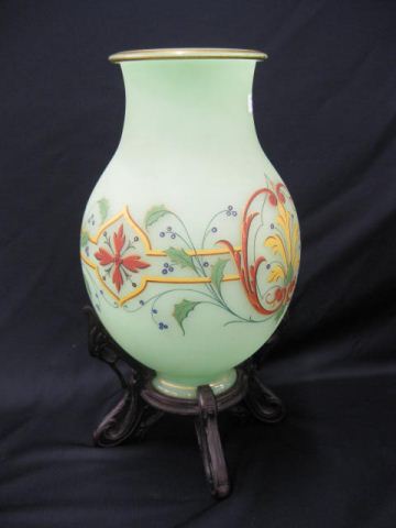 Victorian Art Glass VAse enameled