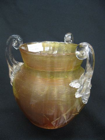 Victorian Art Glass Vase threaded