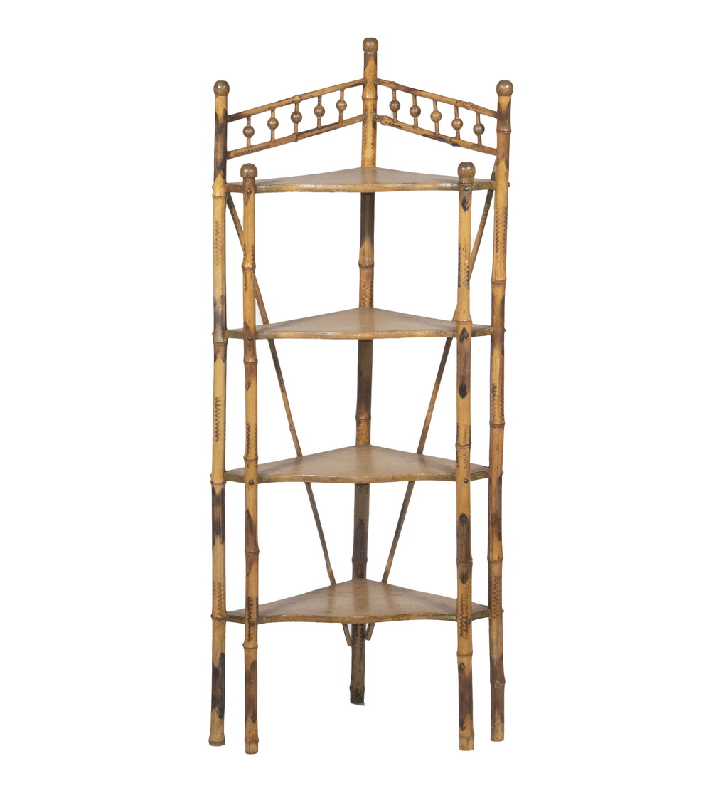 VICTORIAN BAMBOO CORNER ETAGERE