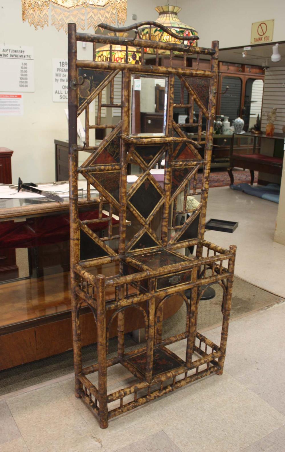 VICTORIAN BAMBOO HALLSTAND, ENGLISH