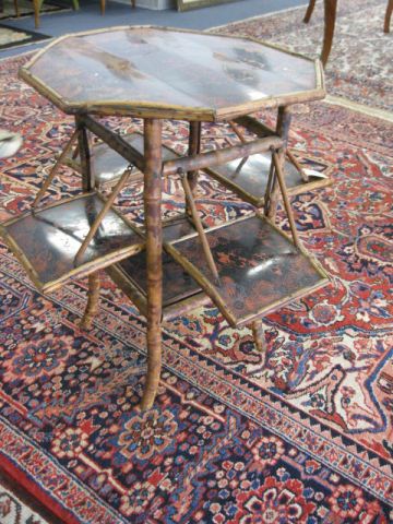 Victorian Bamboo Table drop shelves